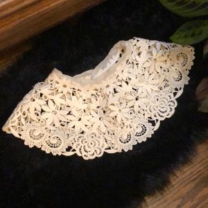 Retro vintage Victorian lace embroidered floral detachable collar